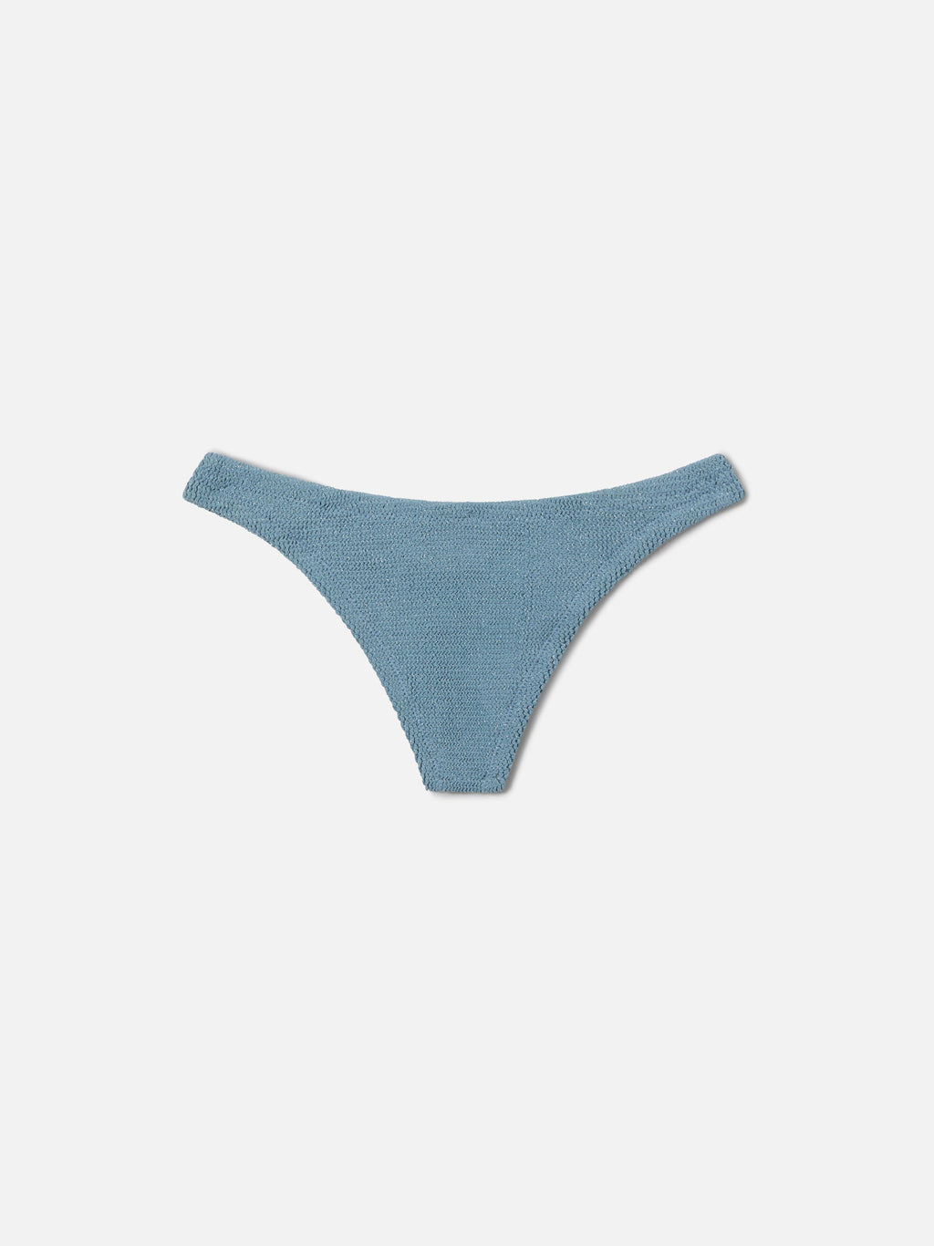 Slip mare Naomi modello brasiliana in tessuto crinkle lurex blu avio