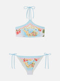 Bikini Nairobi Virgo con stampa St. Barth Map multicolor