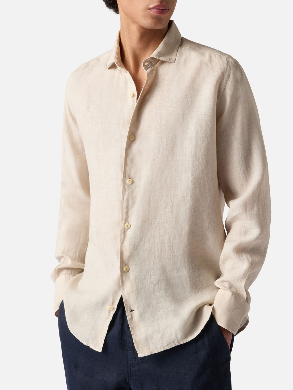 Camicia Pamplona bianco panna in lino product image 1