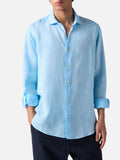 Camicia Pamplona azzurra in lino product image 1