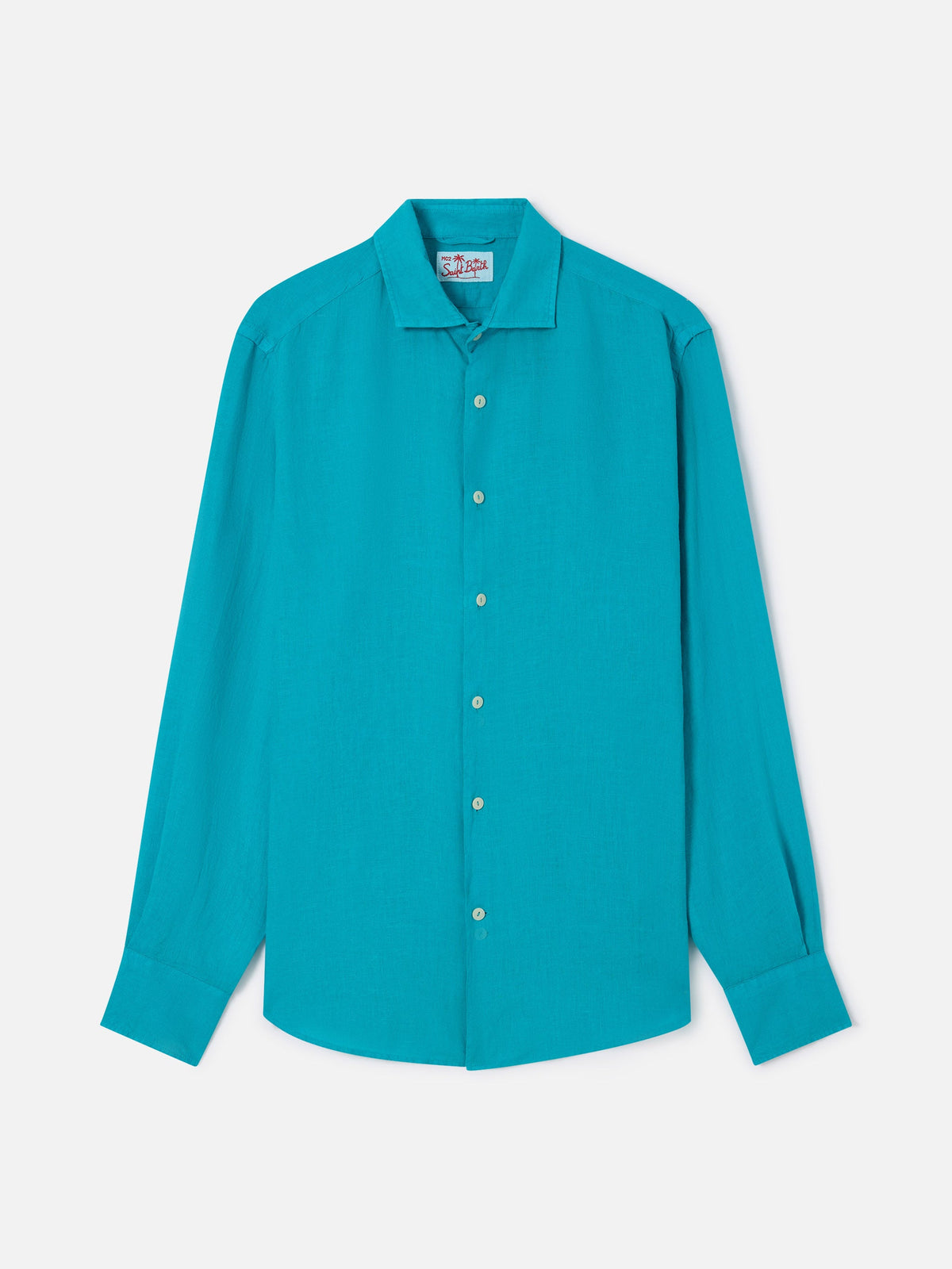Camicia Pamplona verde petrolio in lino product image 4