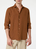 Camicia Pamplona cammello in lino product image 1