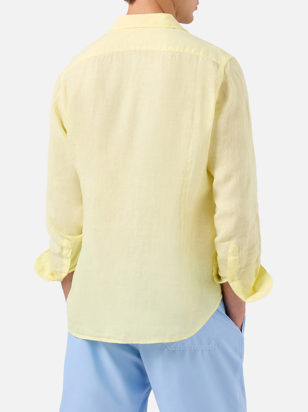 Camicia Pamplona giallo chiaro in lino product image 3
