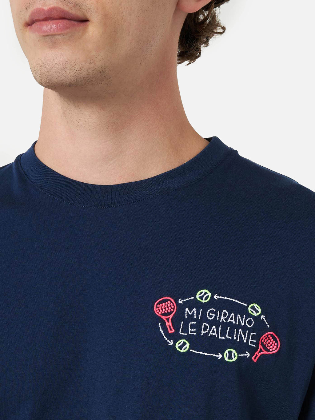 T-shirt Portofino blu navy con ricamo Girano palline product image 2