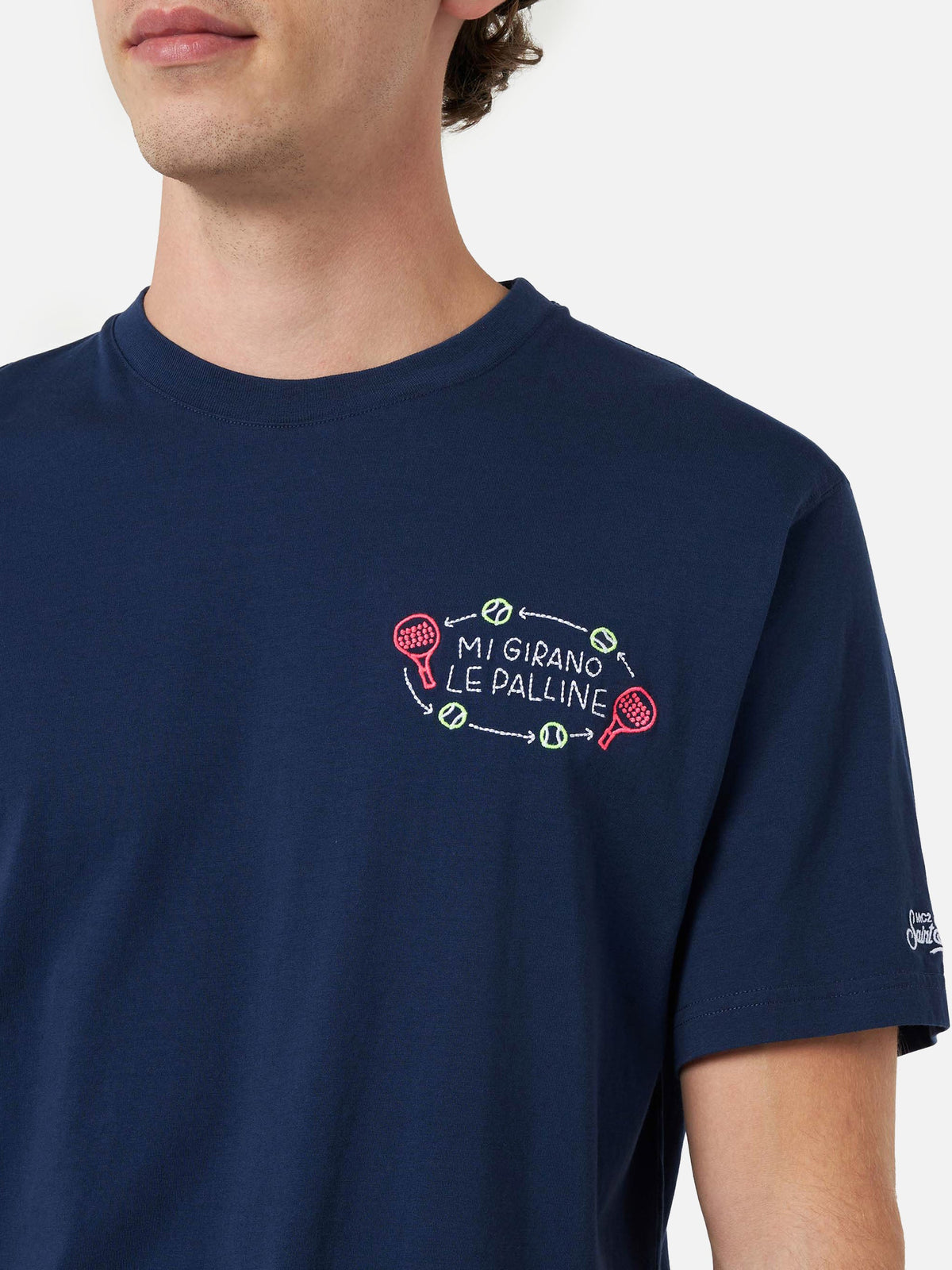 T-shirt Portofino blu navy con ricamo Girano palline product image 4