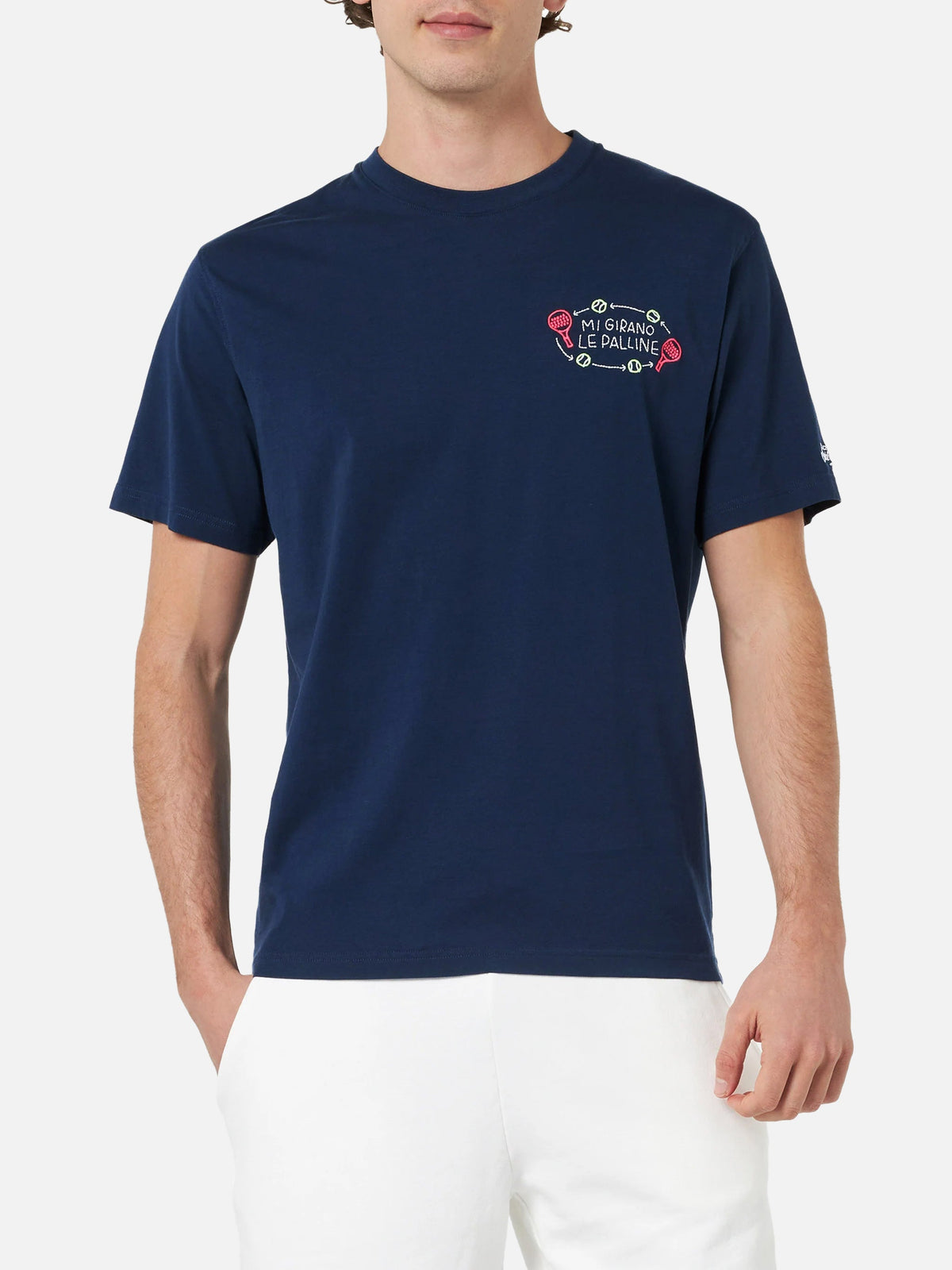 T-shirt Portofino blu navy con ricamo Girano palline product image 3