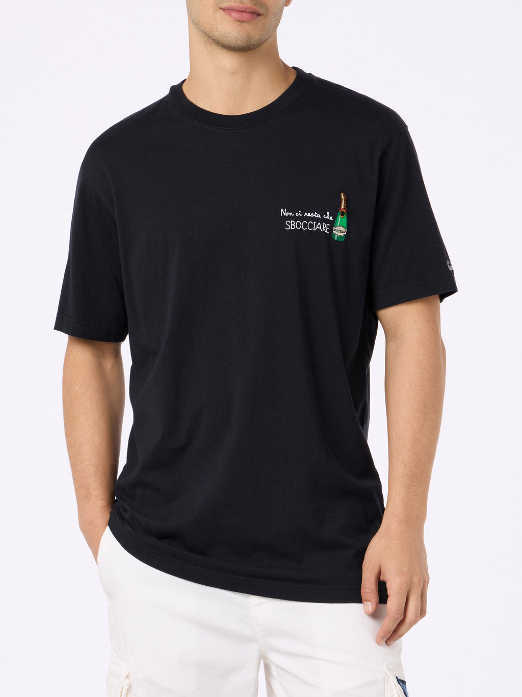 T-shirt Portofino nera con ricamo sul davanti product image 3