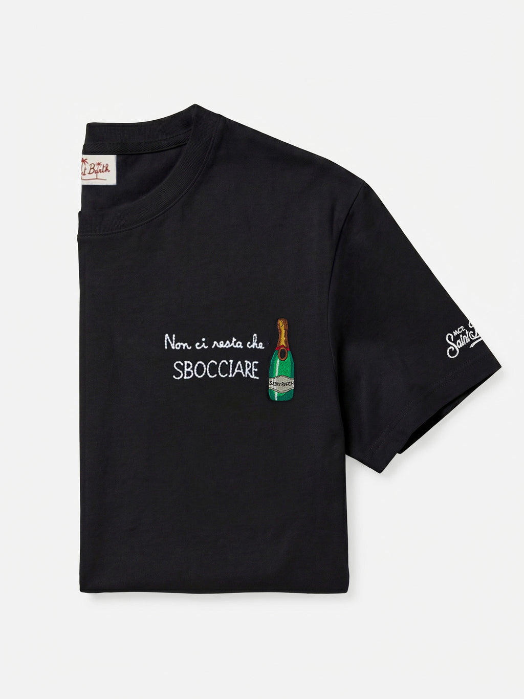 T-shirt Portofino nera con ricamo sul davanti product image 1