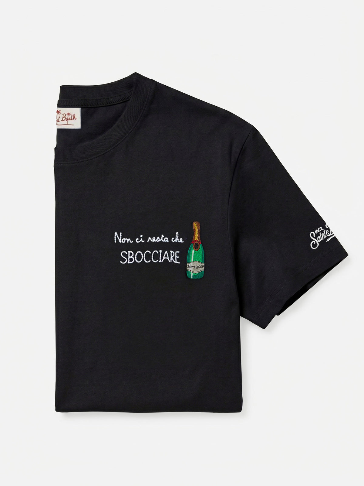 T-shirt Portofino nera con ricamo sul davanti product image 1