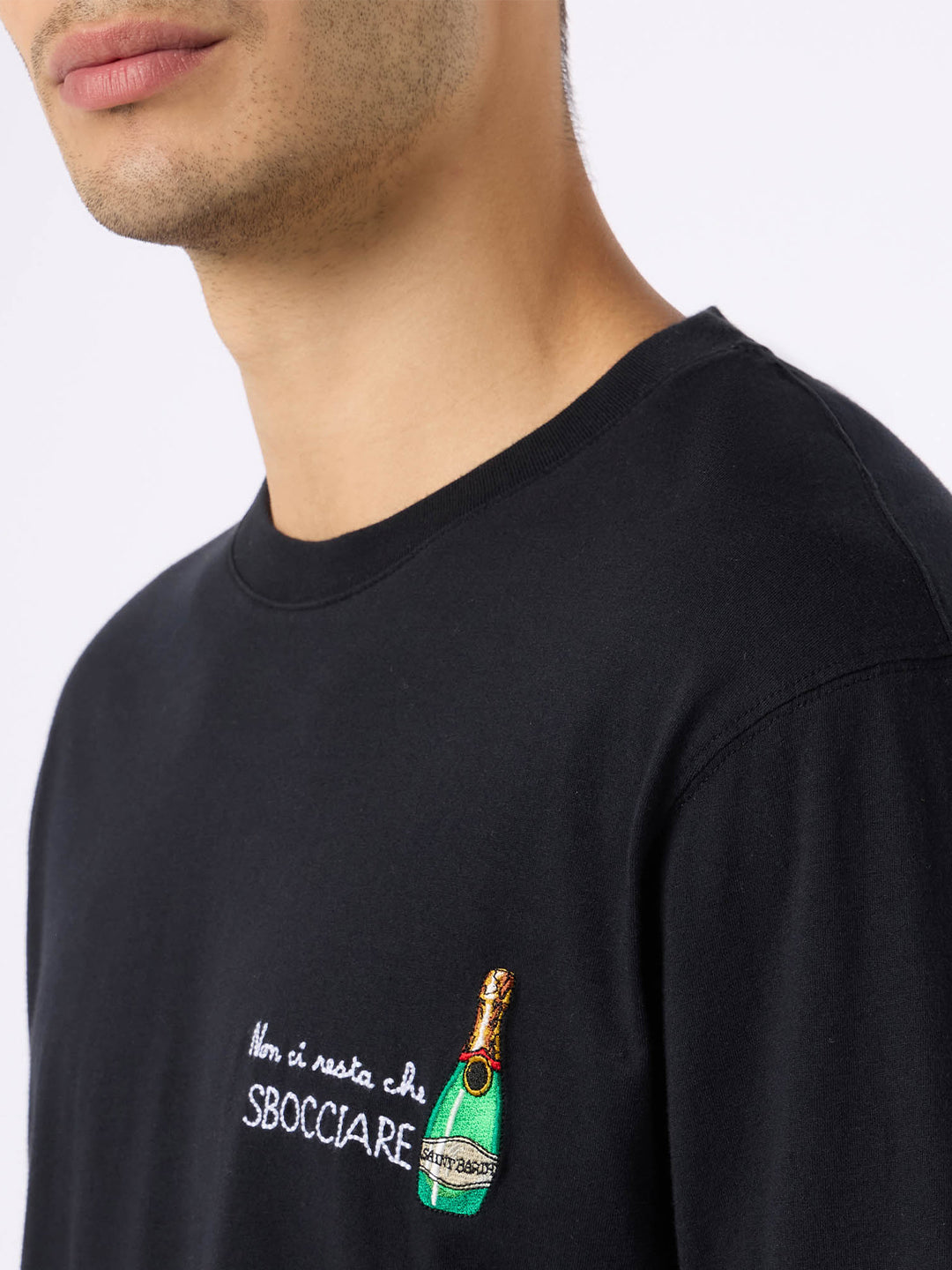 T-shirt Portofino nera con ricamo sul davanti product image 2