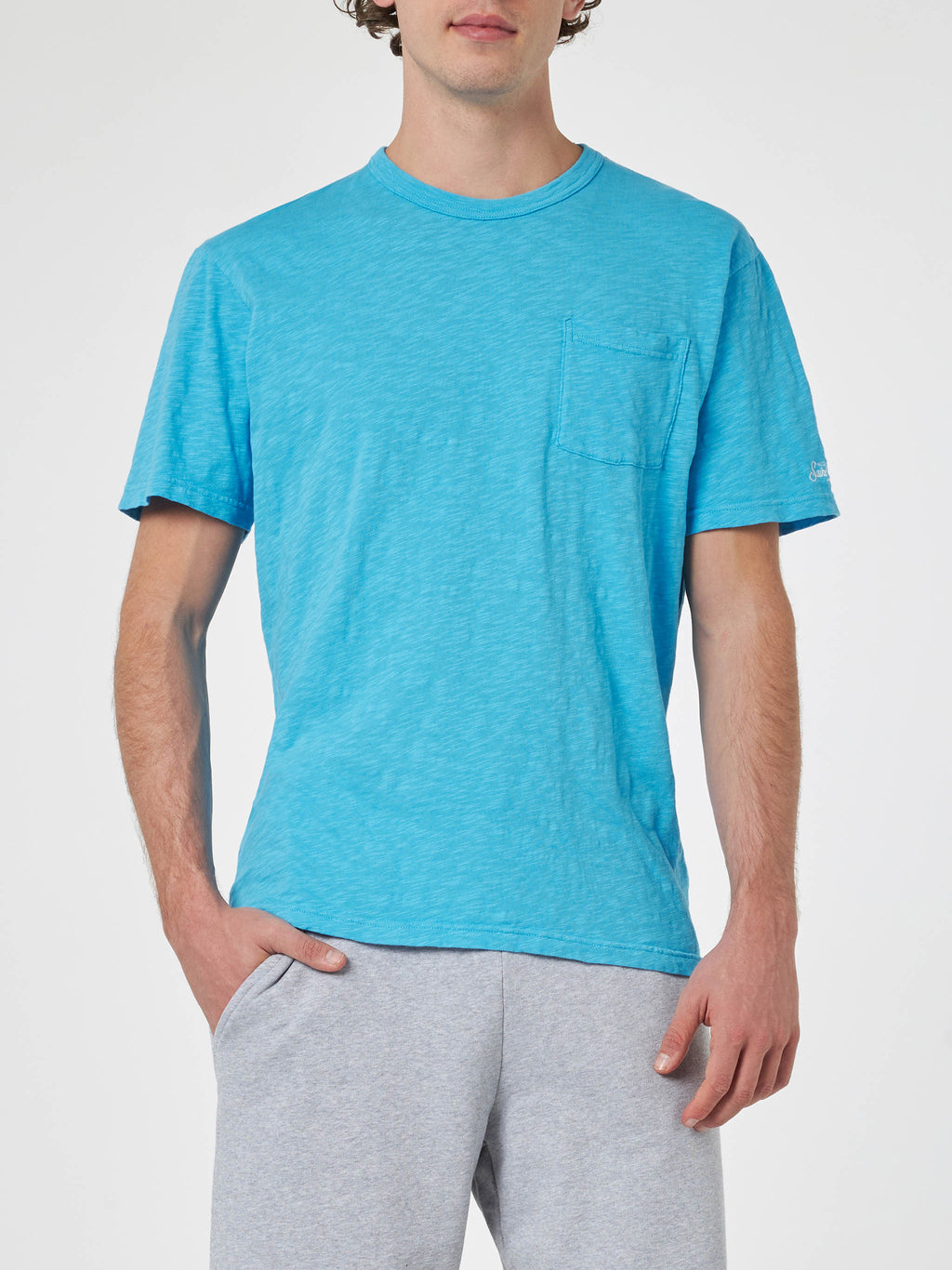 T-shirt President in cotone fiammato bluette product image 2