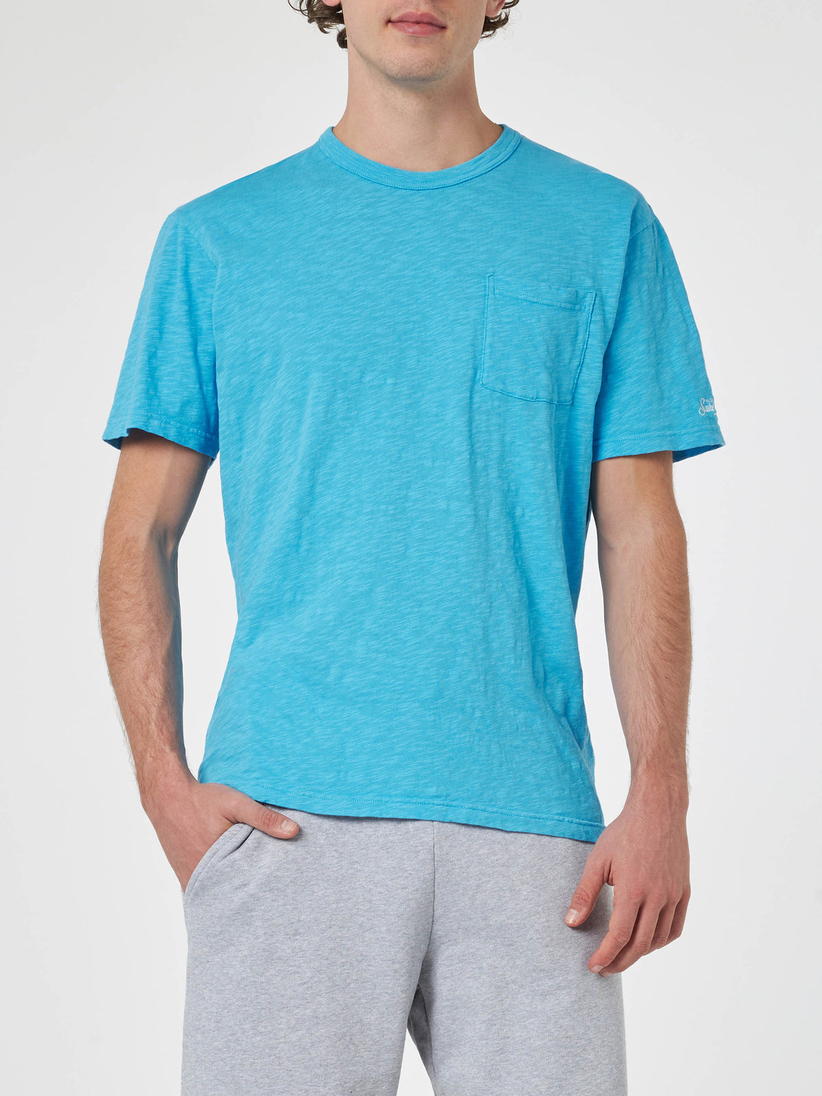 T-shirt President in cotone fiammato bluette product image 2
