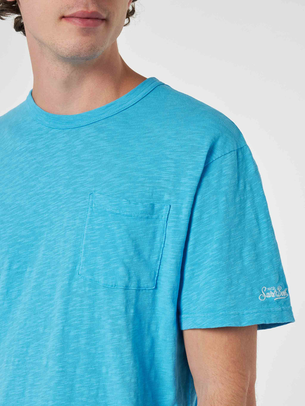 T-shirt President in cotone fiammato bluette product image 3