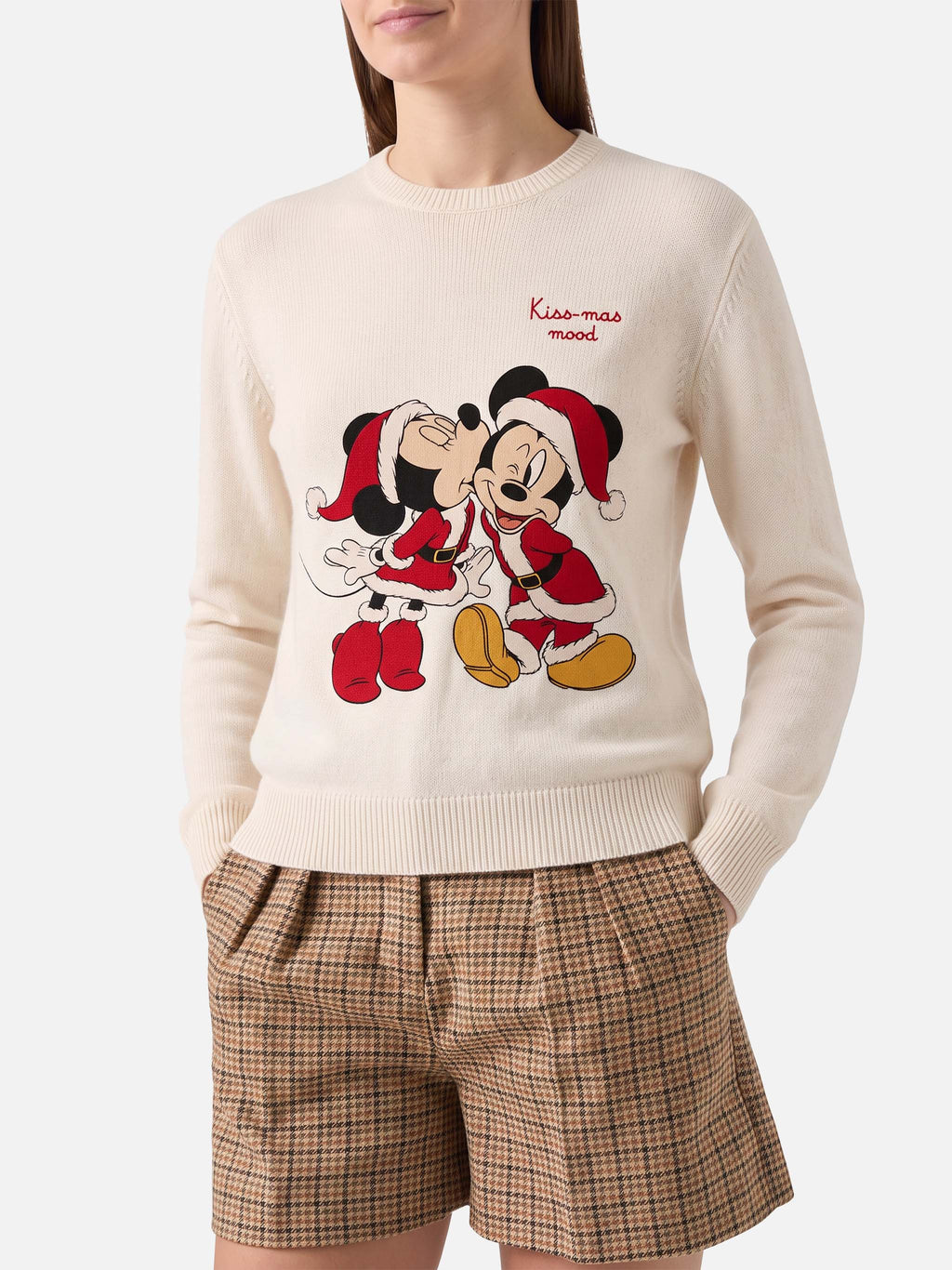 Maglione New Queen bianco panna con ricamo Kissmass Mood | Special Edition
