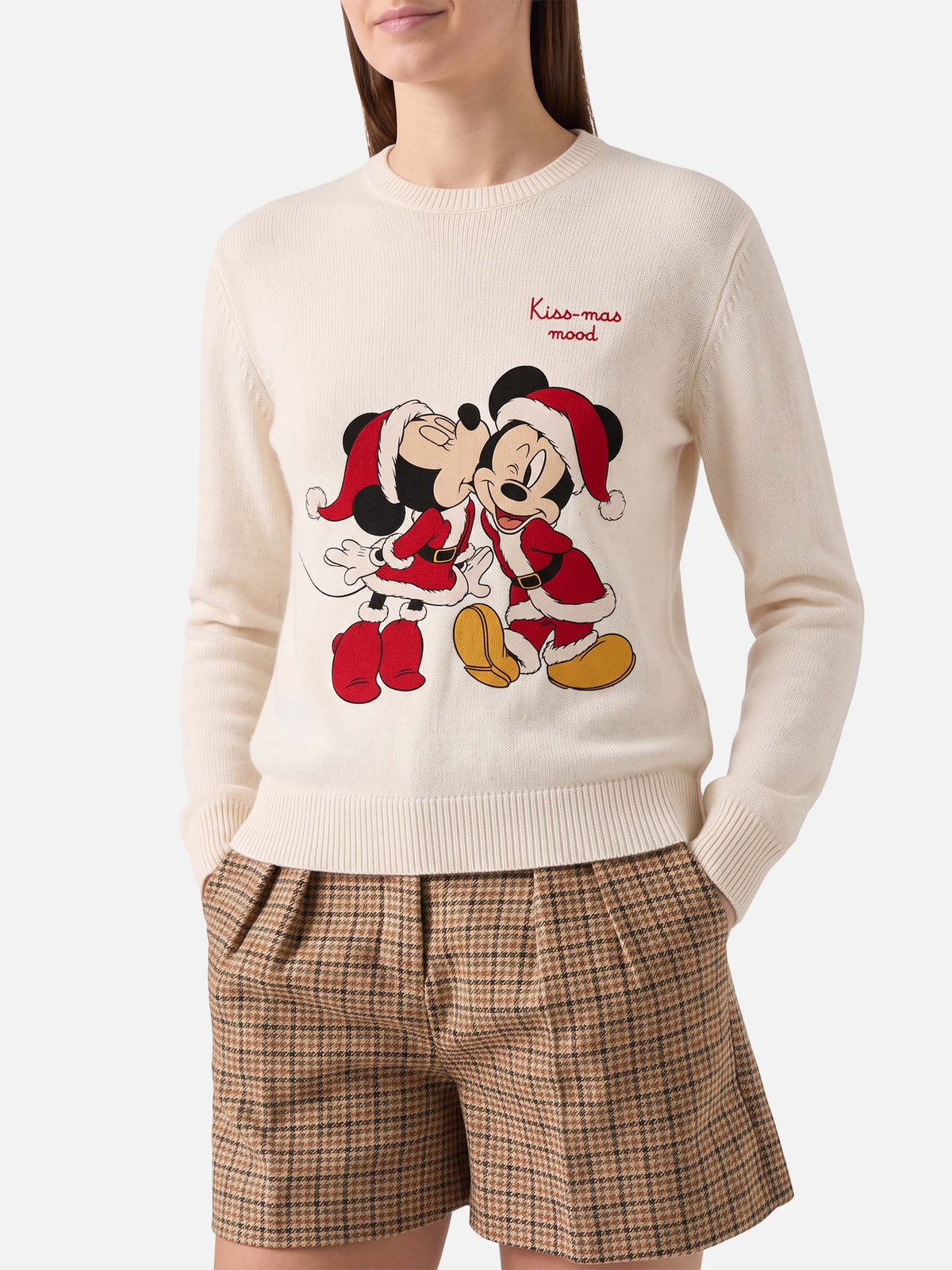 Maglione New Queen bianco panna con ricamo Kissmass Mood | Special Edition