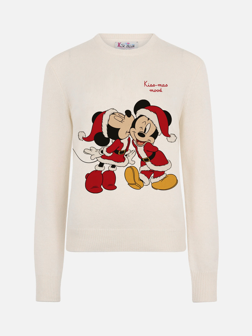 Maglione New Queen bianco panna con ricamo Kissmass Mood | Special Edition