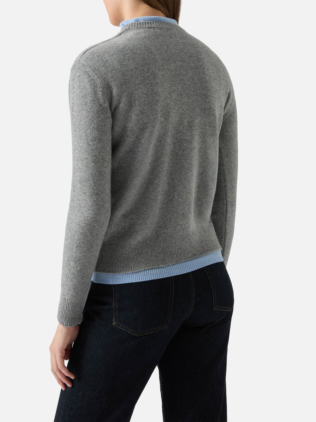 Maglione New Queen grigio melange con jacquard Ma anche no
