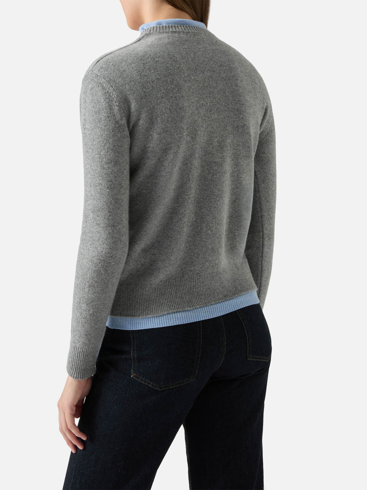 Maglione New Queen grigio melange con jacquard Ma anche no