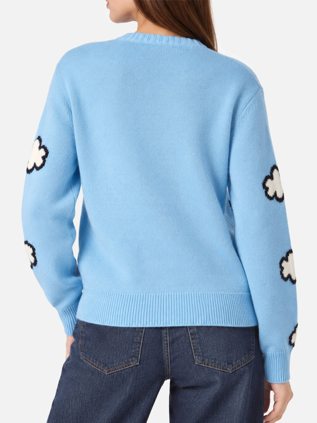 Maglia girocollo New Queen azzurra con ricamo I Love New York