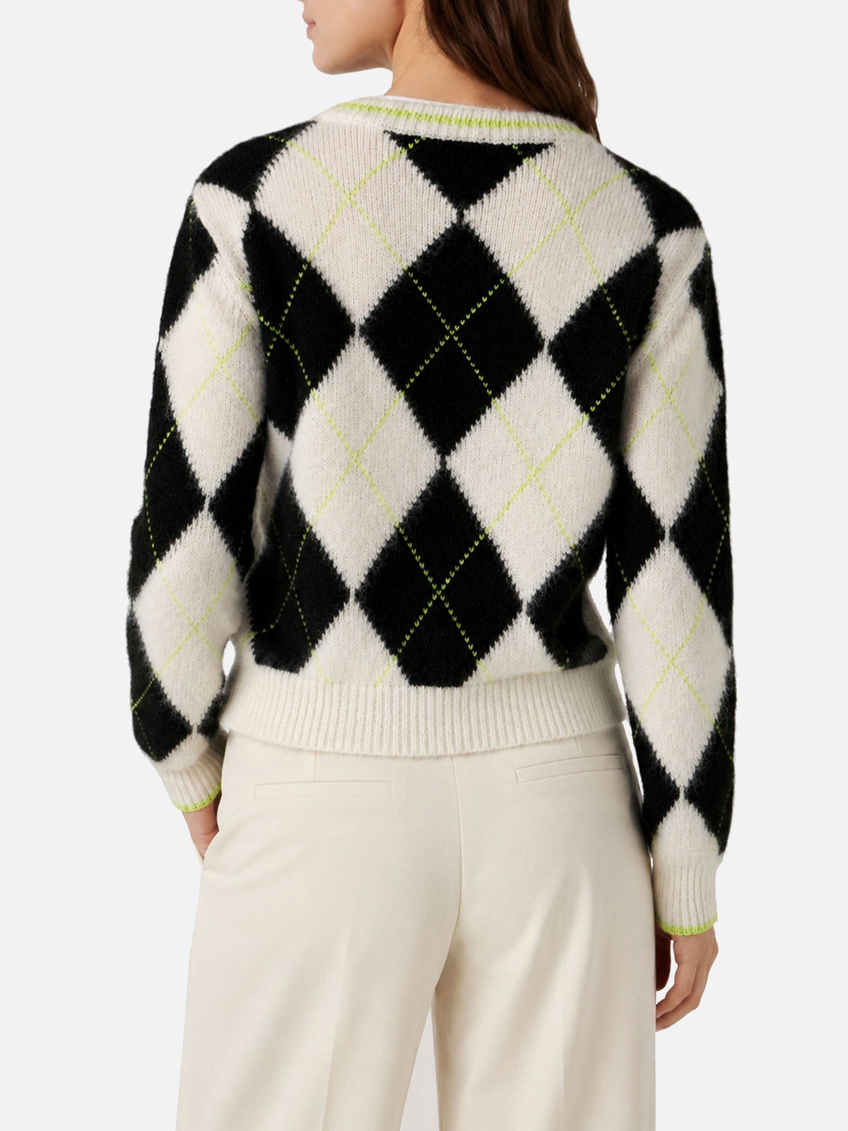 Maglia corta New Queen Soft con motivo argyle