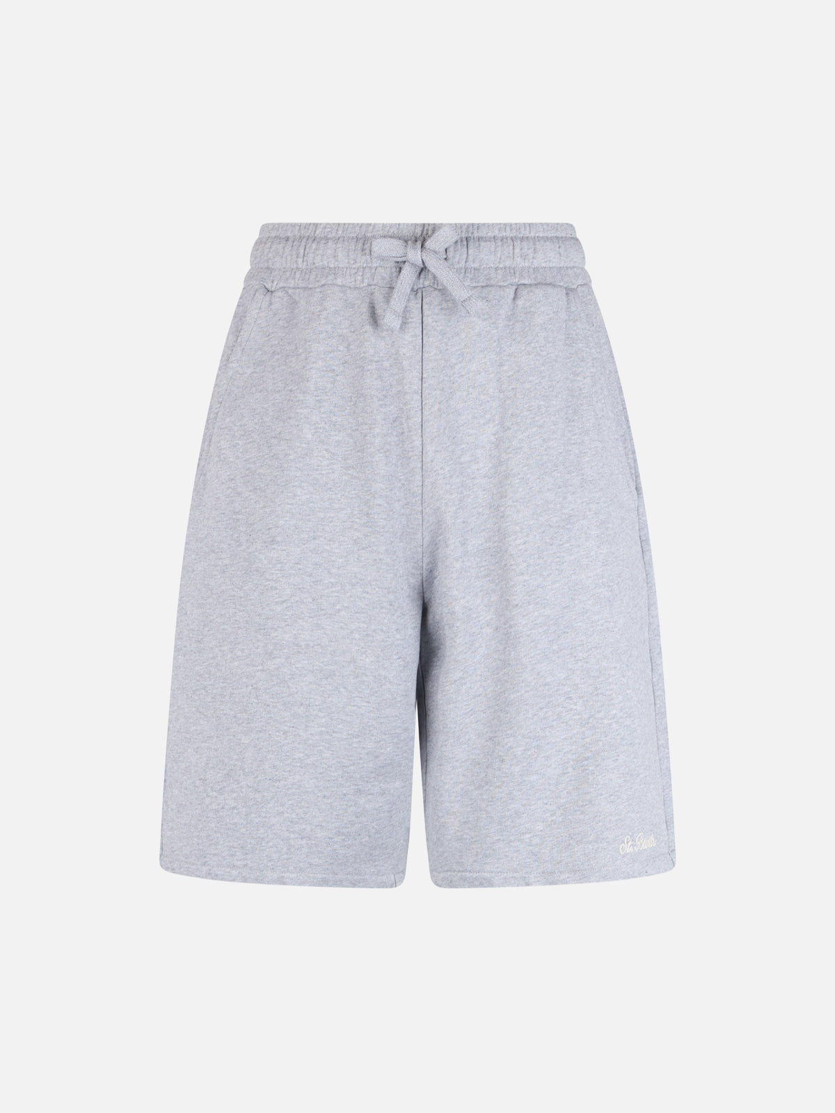 Bermuda Randle grigio chiaro melange con ricamo logo