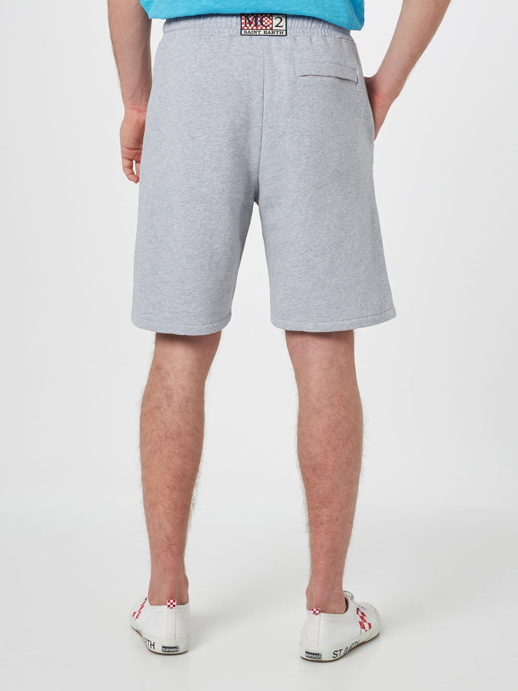 Bermuda Randle grigio chiaro melange con ricamo logo