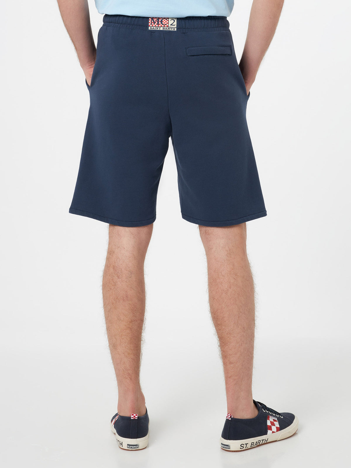 Bermuda Randle blu navy con ricamo logo