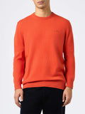 Maglione Regent arancione con profilo tartan