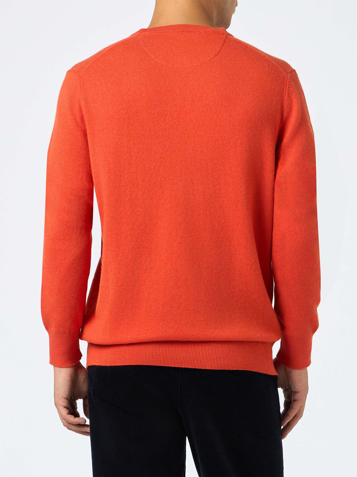 Maglione Regent arancione con profilo tartan