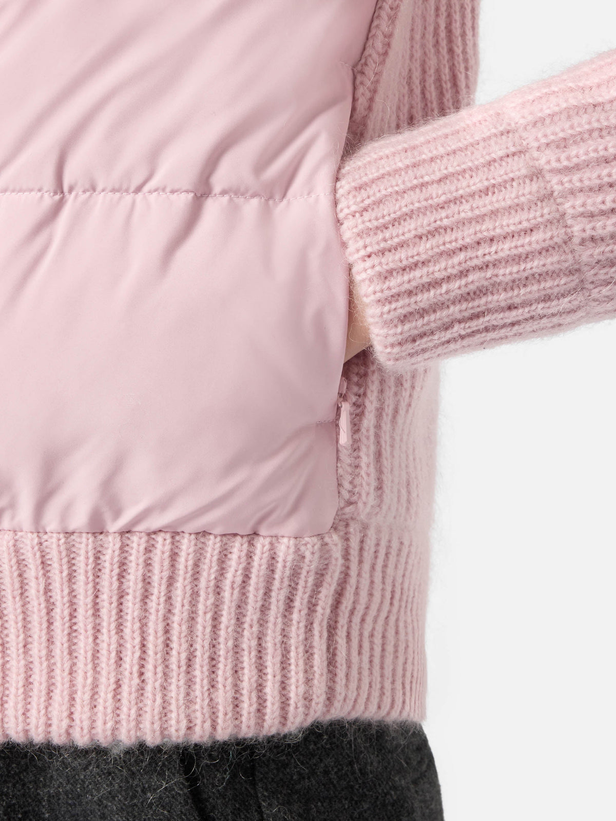 Giacca imbottita Rosental rosa con maniche in maglia