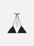 Top bikini Sagittarius triangolo in lurex nero