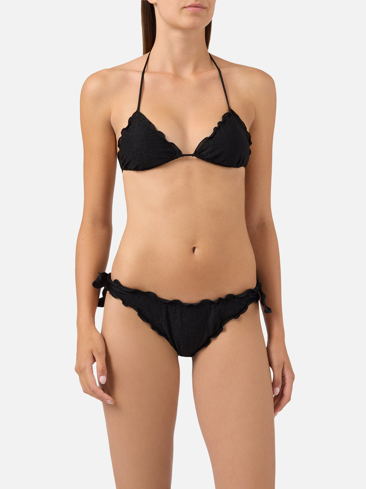 Bikini a triangolo Sagittarius Moon in lurex nero
