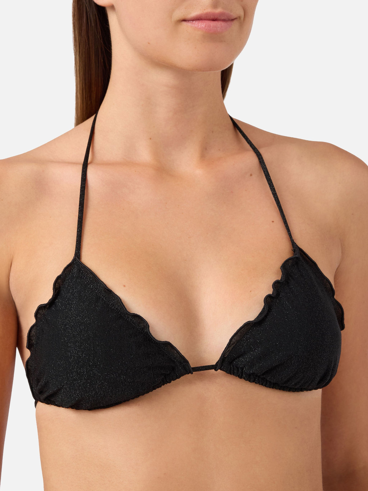 Bikini a triangolo Sagittarius Moon in lurex nero