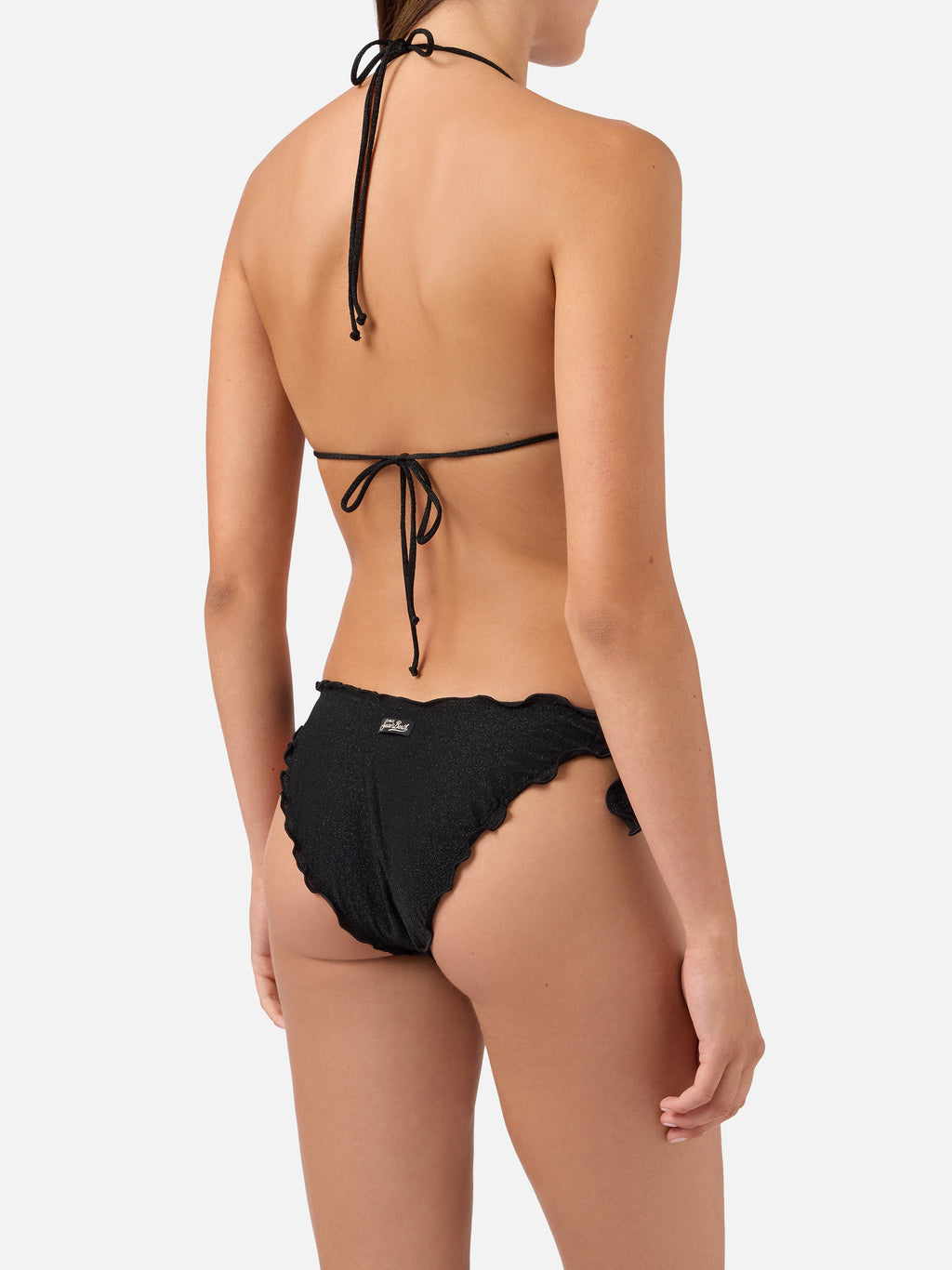 Bikini a triangolo Sagittarius Moon in lurex nero