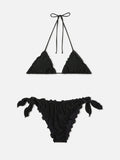 Bikini a triangolo Sagittarius Moon in lurex nero