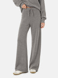 Pantaloni palazzo Savine grigio melange in maglia