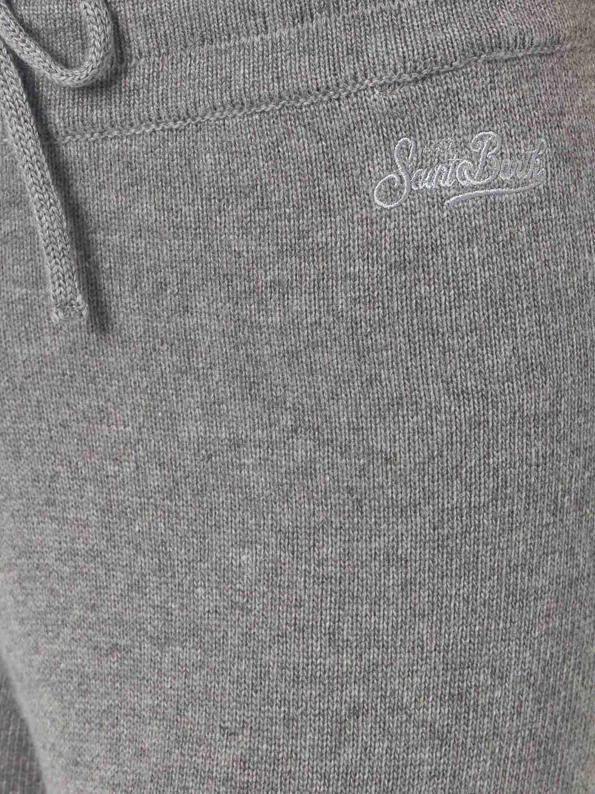 Pantaloni palazzo Savine grigio melange in maglia