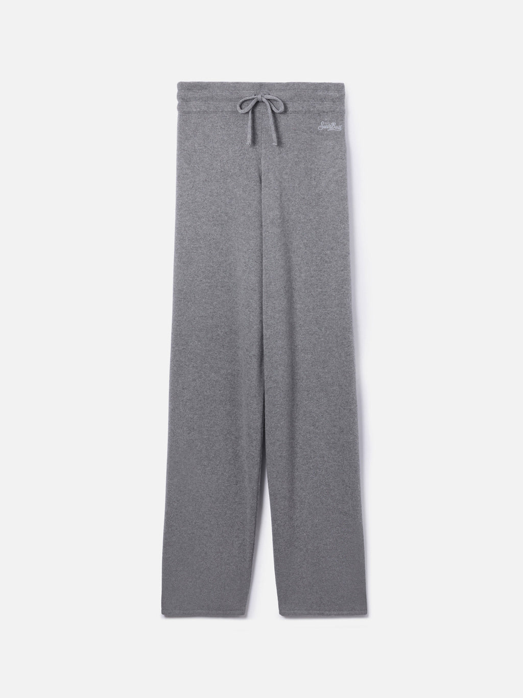 Pantaloni palazzo Savine grigio melange in maglia