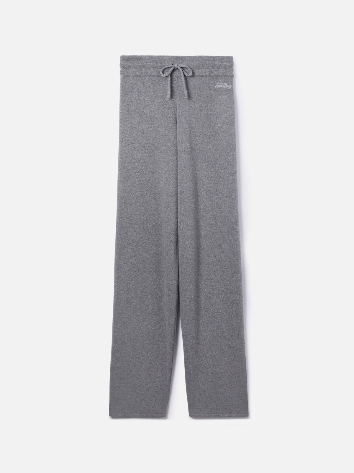 Pantaloni palazzo Savine grigio melange in maglia