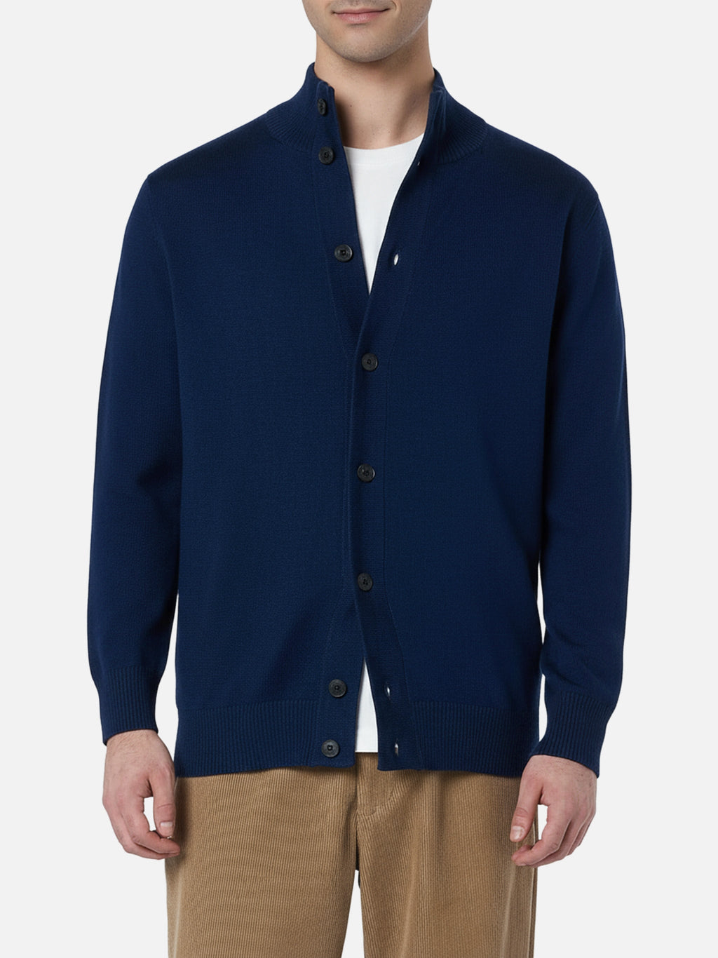 Cardigan Savile Light blu navy in lana merino