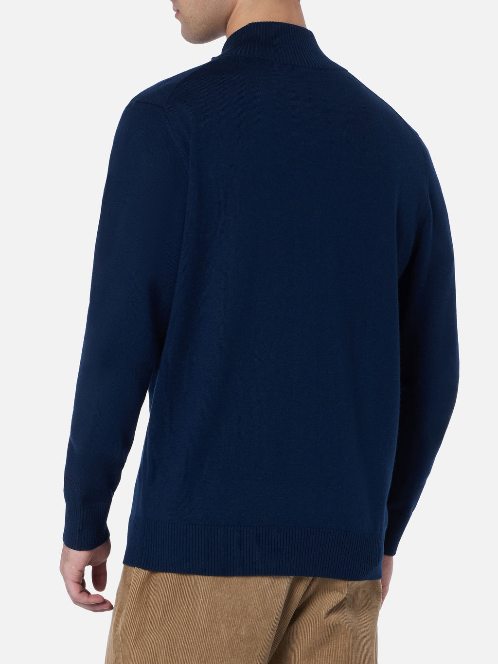 Cardigan Savile Light blu navy in lana merino