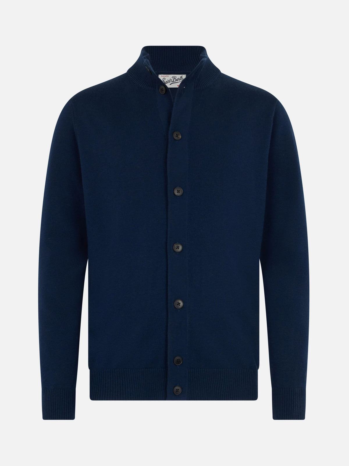 Cardigan Savile Light blu navy in lana merino