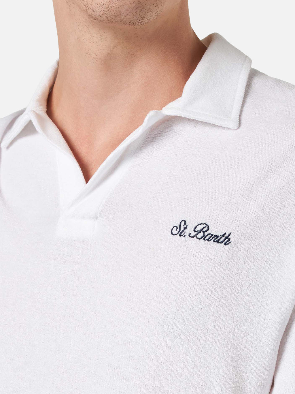 Polo Jeremy bianca in spugna con ricamo logo product image 2