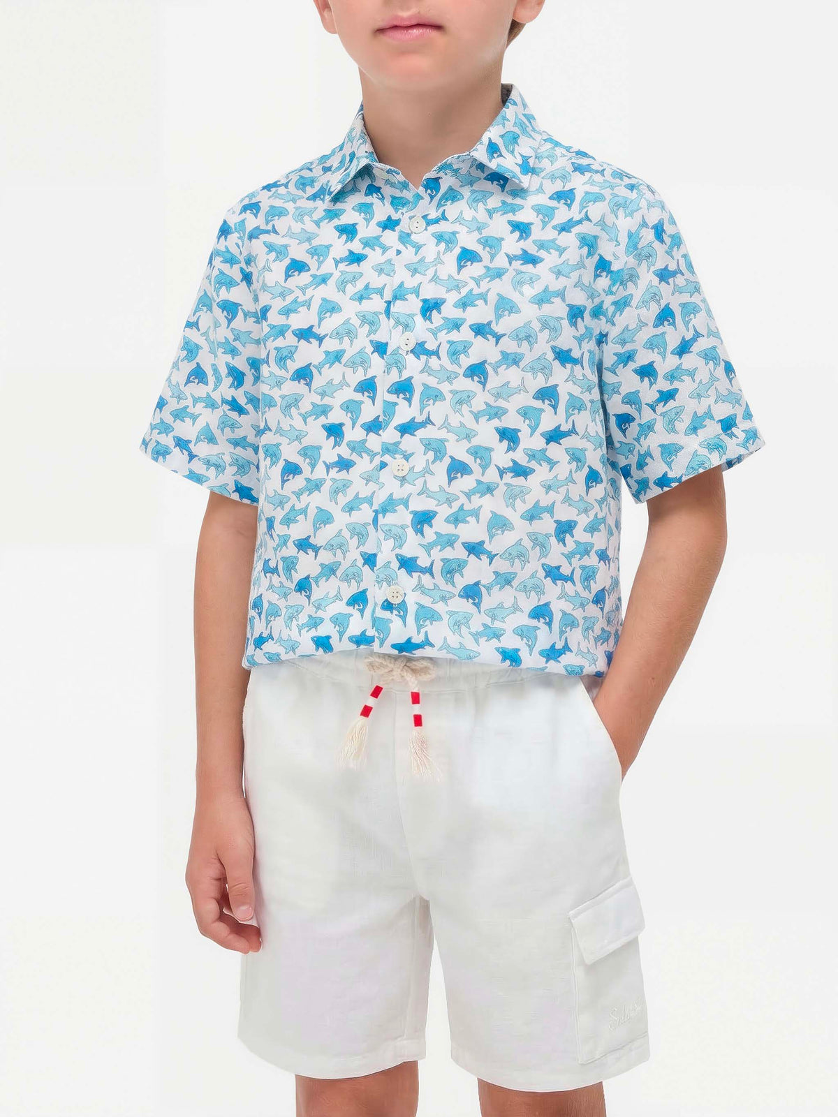 Camicia Sharouk bianca con stampa squali product image 2