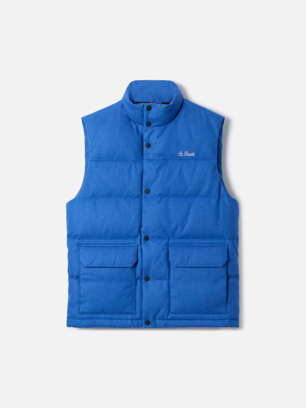 Gilet imbottito Thunder blu in misto lana