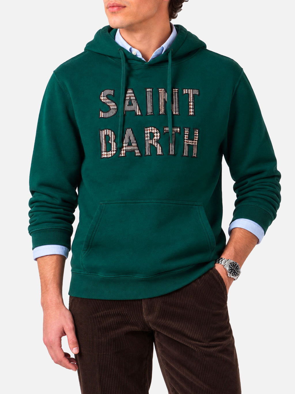 Felpa con cappuccio Tribeca verde scuro patch logo product image 2