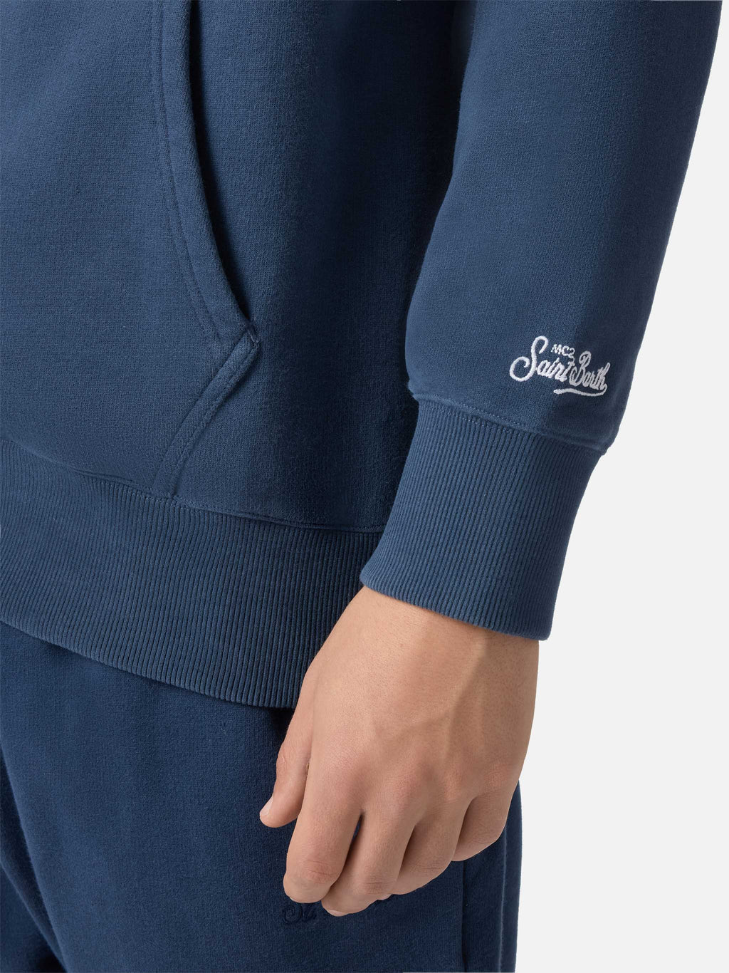 Felpa con cappuccio Tribeca blu navy stampa sole di St. product image 5