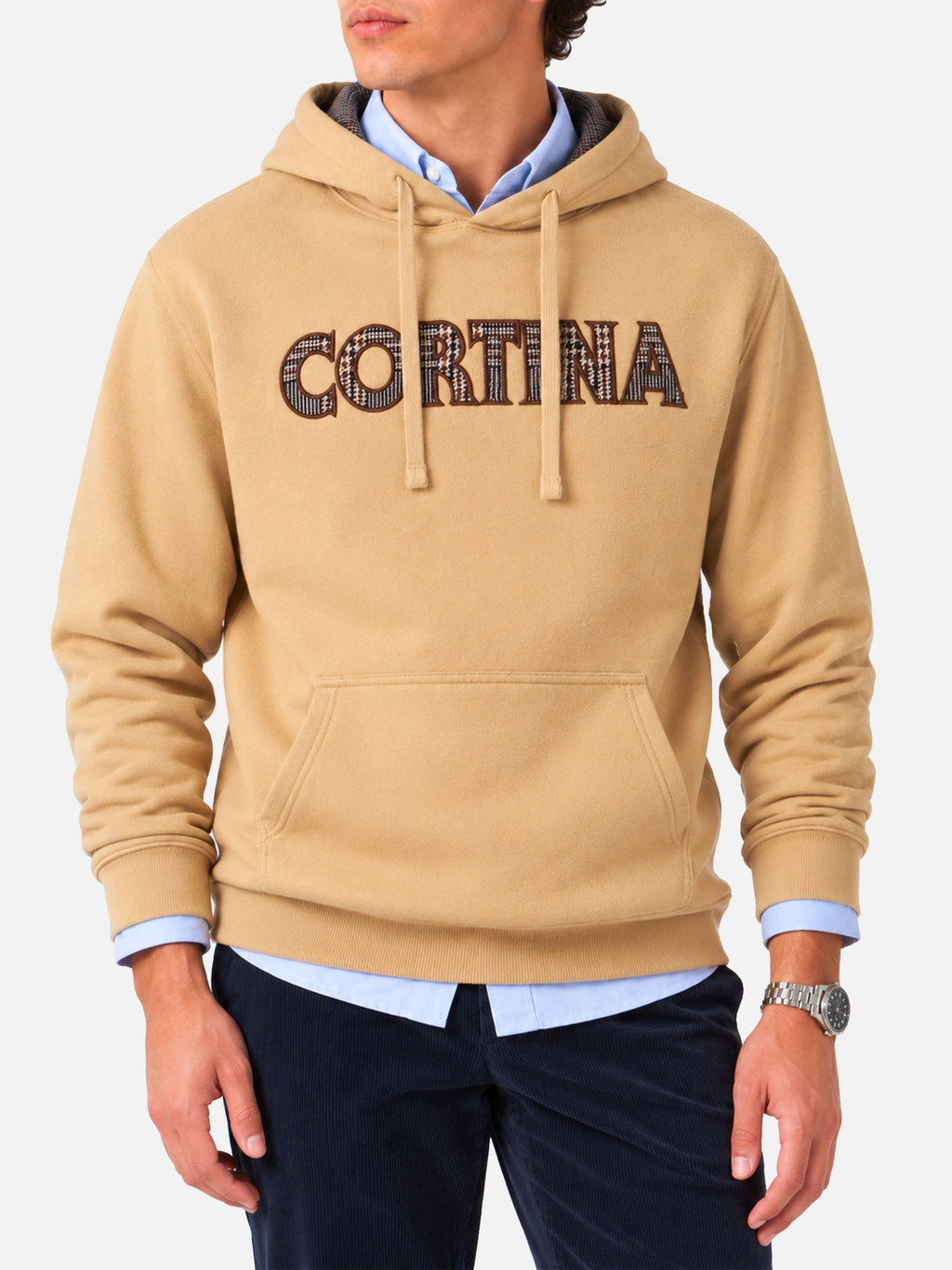 Felpa con cappuccio Tribeca beige patch Cortina product image 2