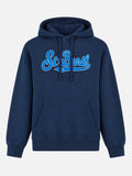 Felpa con cappuccio Tribeca blu navy patch logo in spugna product image 1
