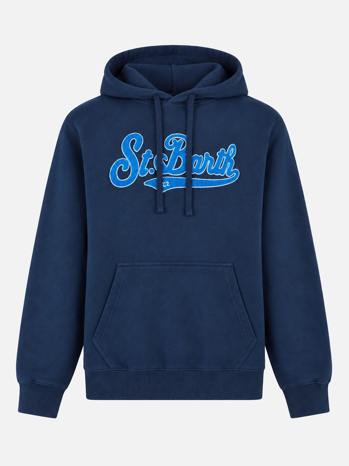 Felpa con cappuccio Tribeca blu navy patch logo in spugna product image 1